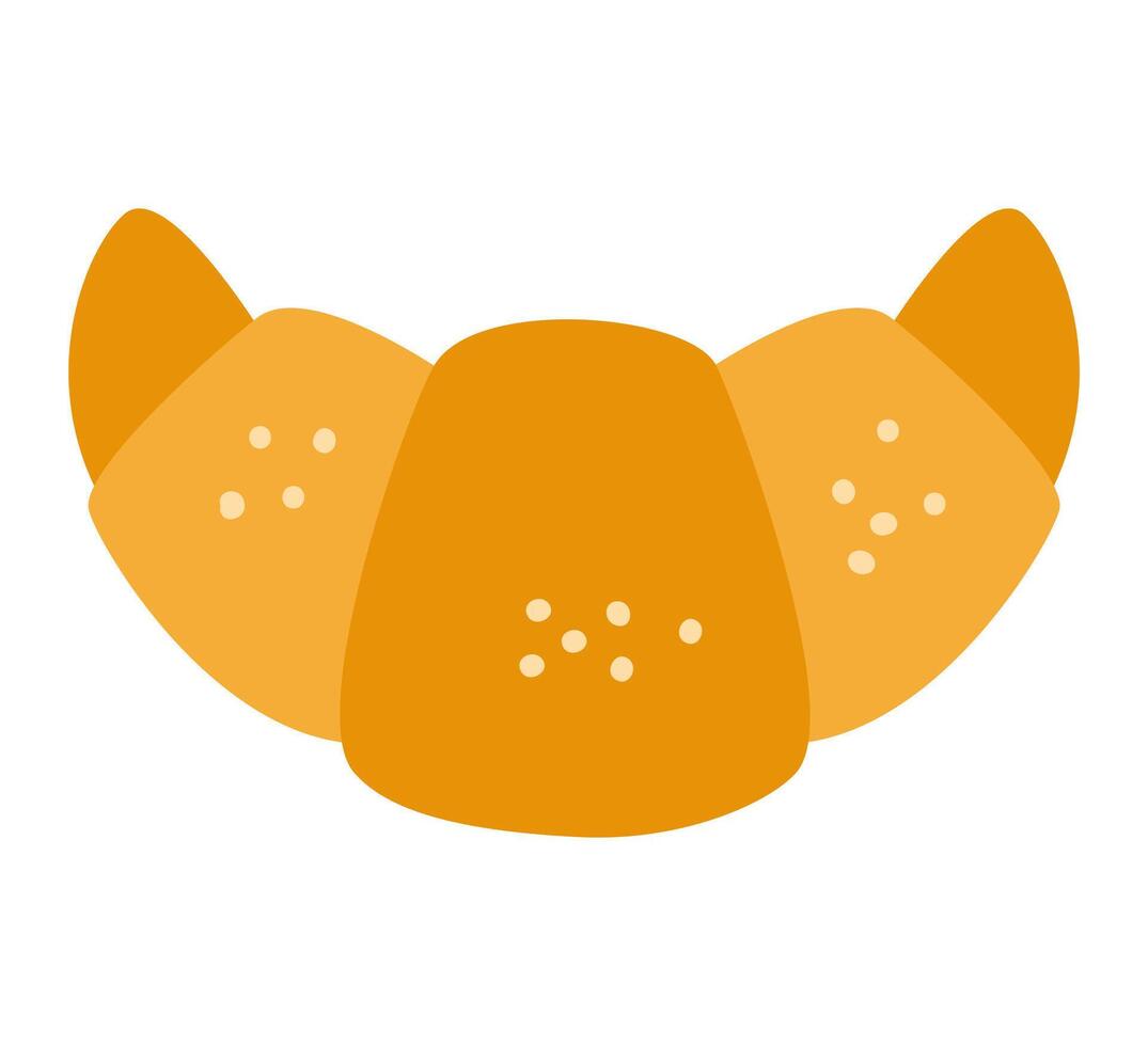 flat croissant. French pastry icon. Breakfast roll vector