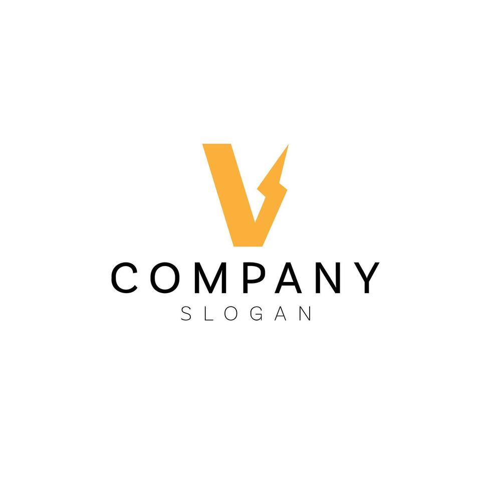 initial V electricity logo template design vector