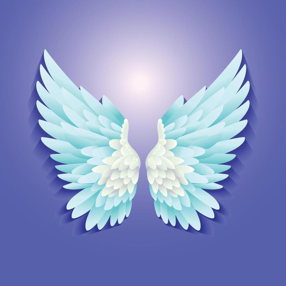 Angel wings with photo frame Background vector