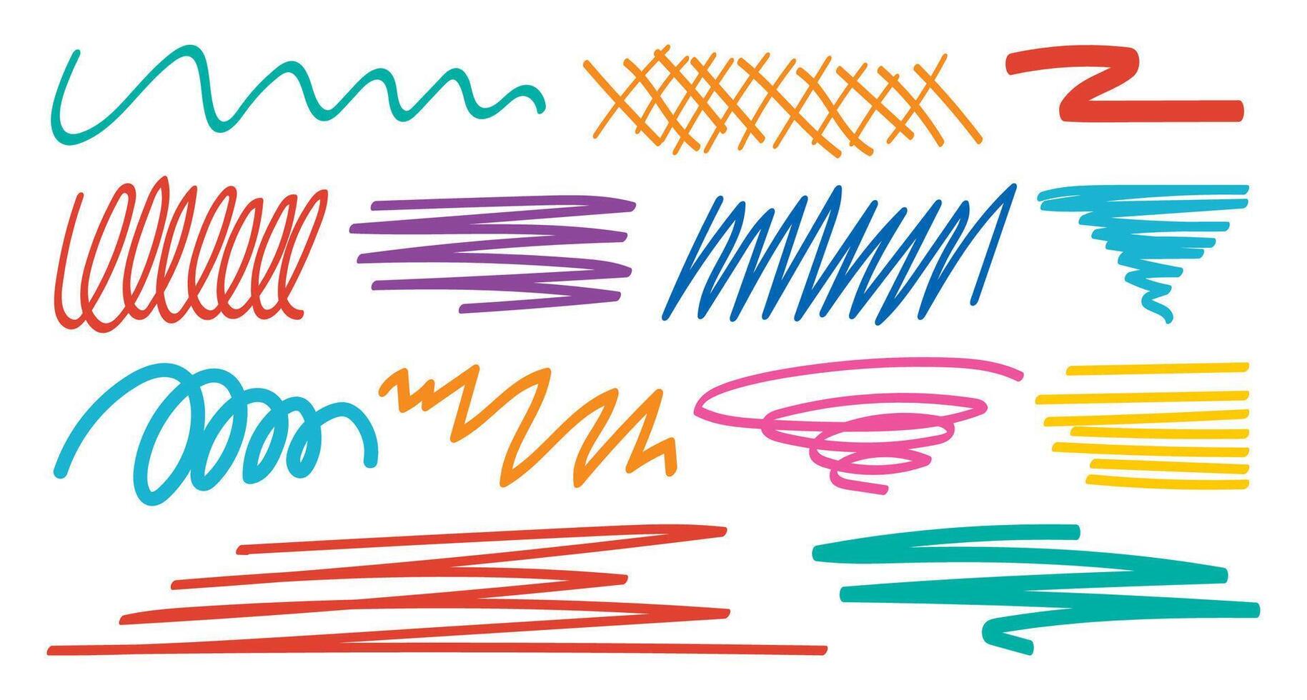 Handdrawn Brush Strokes And Sketches vector