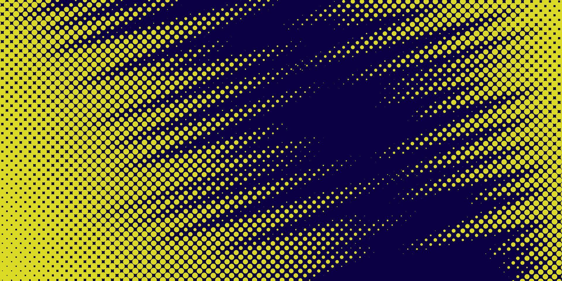 Yellow Halftone On Dark Blue Background vector
