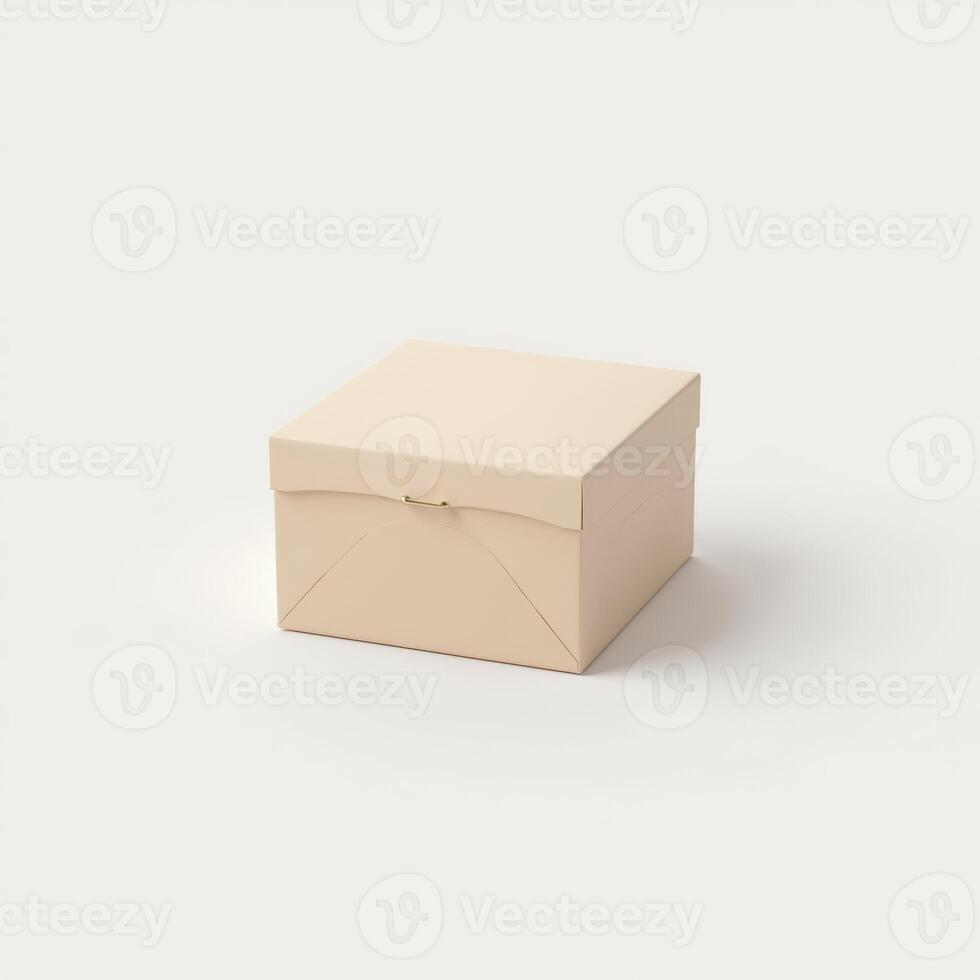 empty cardboard box isolated on white background. suitable for mockups. photo