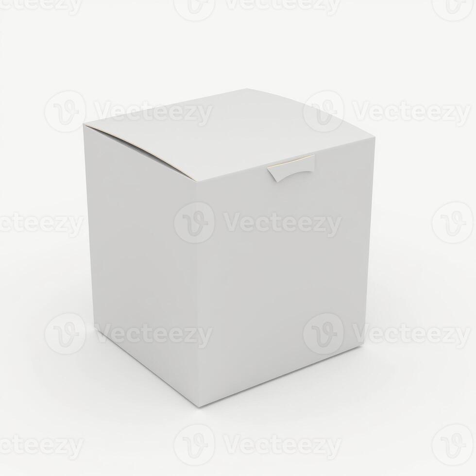 empty cardboard box isolated on white background. suitable for mockups. photo