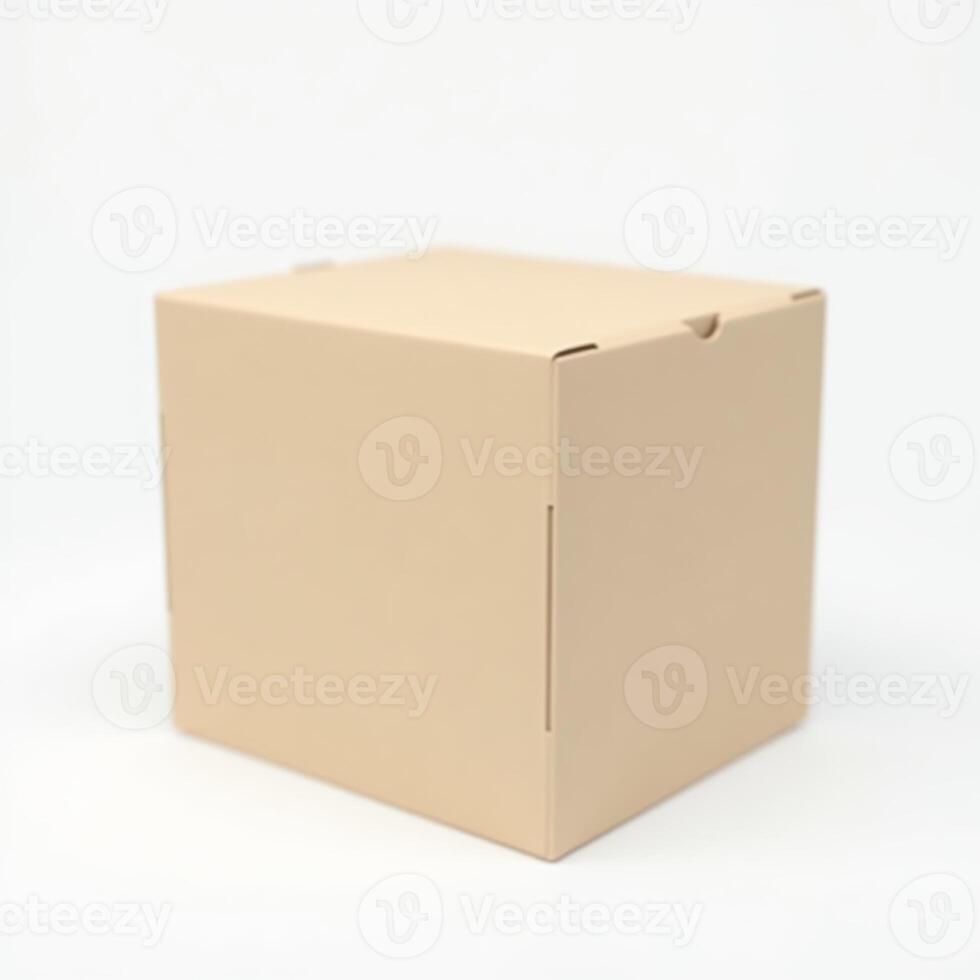 empty cardboard box isolated on white background. suitable for mockups. photo
