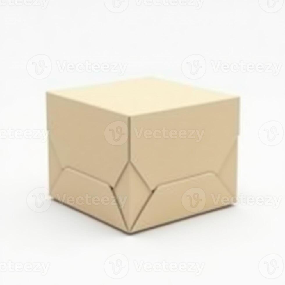 empty cardboard box isolated on white background. suitable for mockups. photo