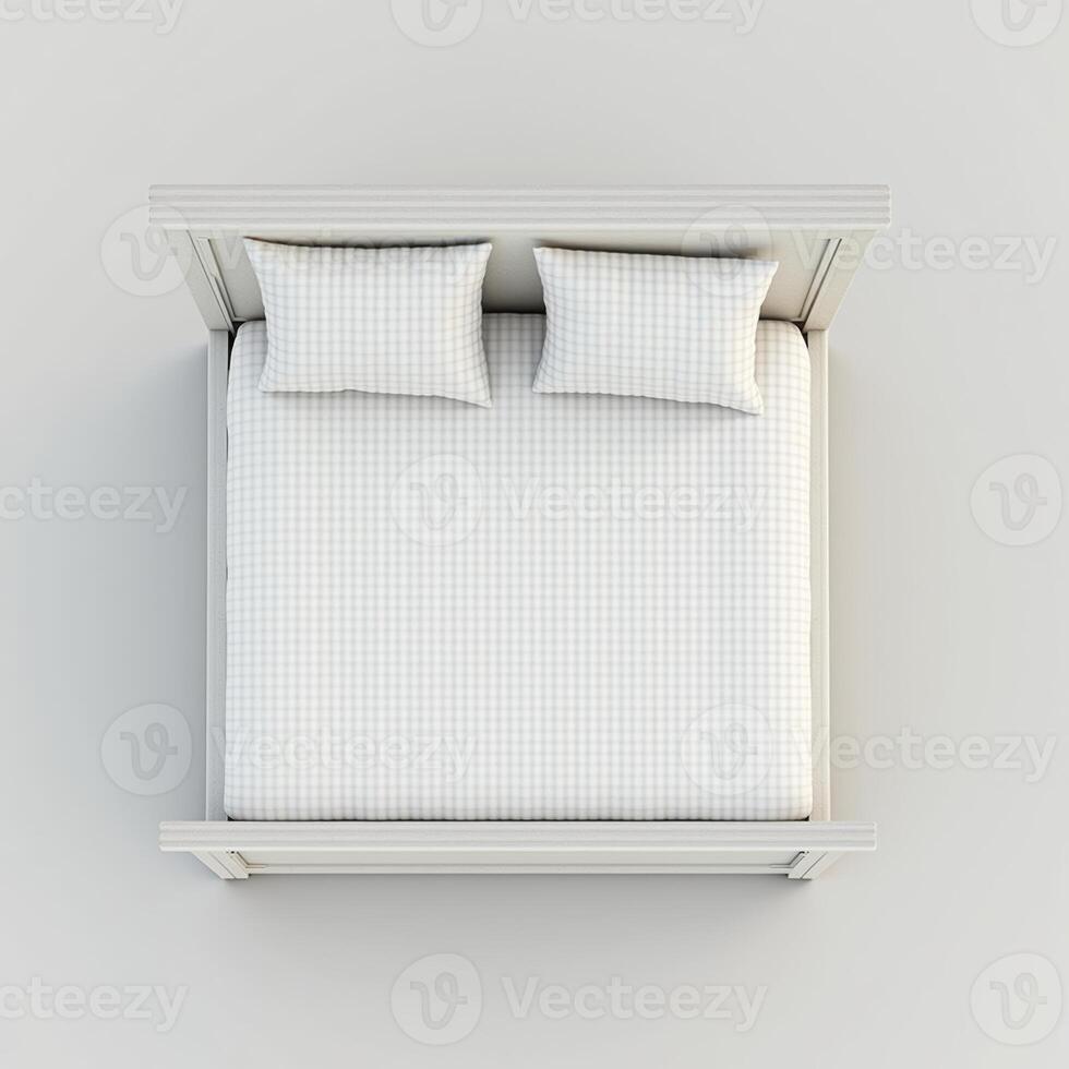 neat white bedroom isolated on white background photo