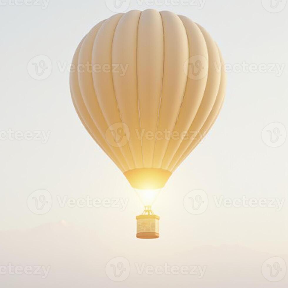 Hot air balloon isolated on white background. suitable for mockups. photo