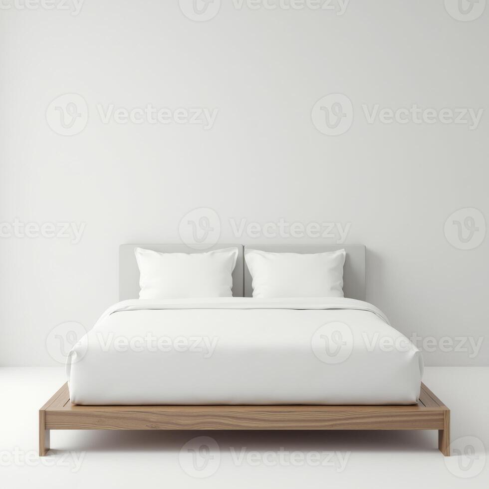 cozy white bedroom isolated on white background photo