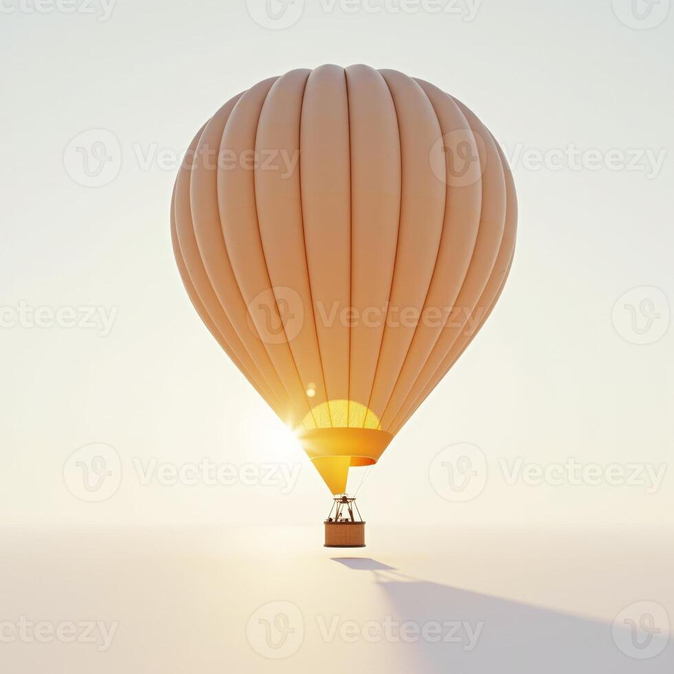 Hot air balloon isolated on white background. suitable for mockups. photo