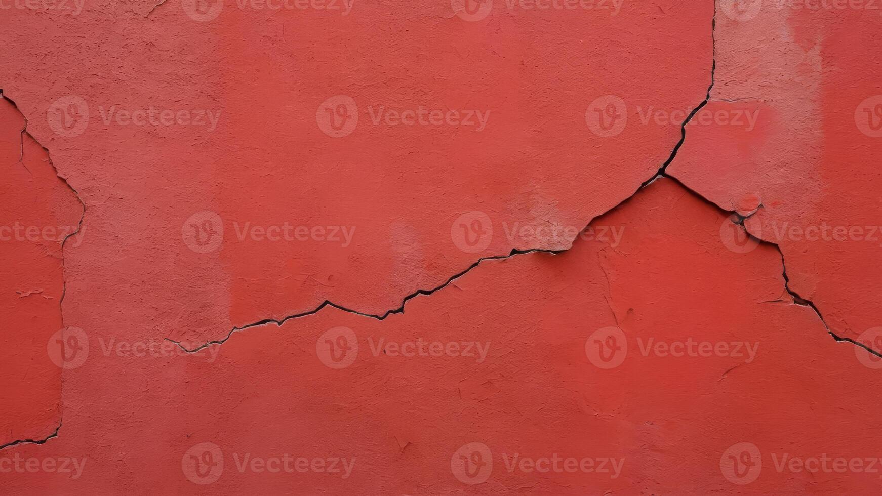 cracked dark red wall with texture as background photo