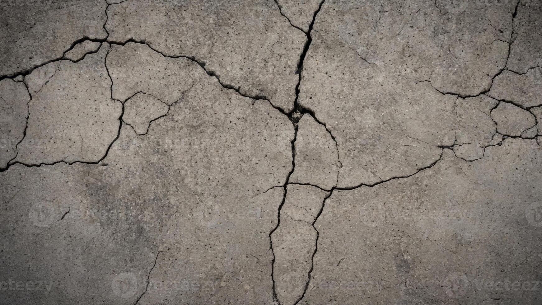 top view of old cracked asphalt texture as background photo
