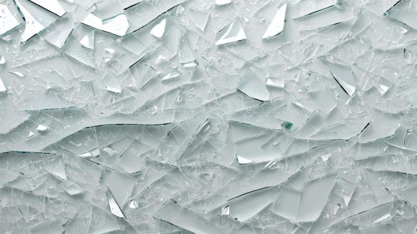 broken glass texture on white background photo