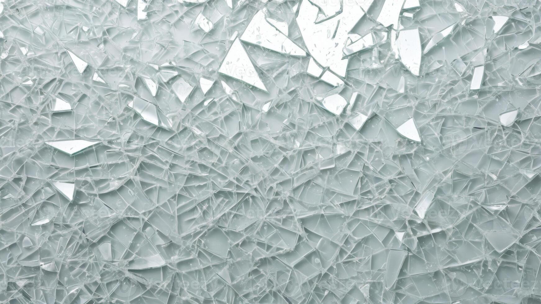 broken glass texture on white background photo