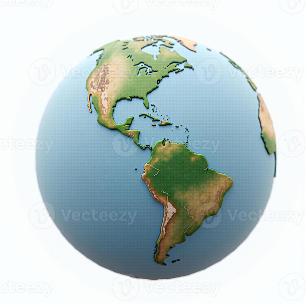 3D illustration of earth globe isolated on white background photo