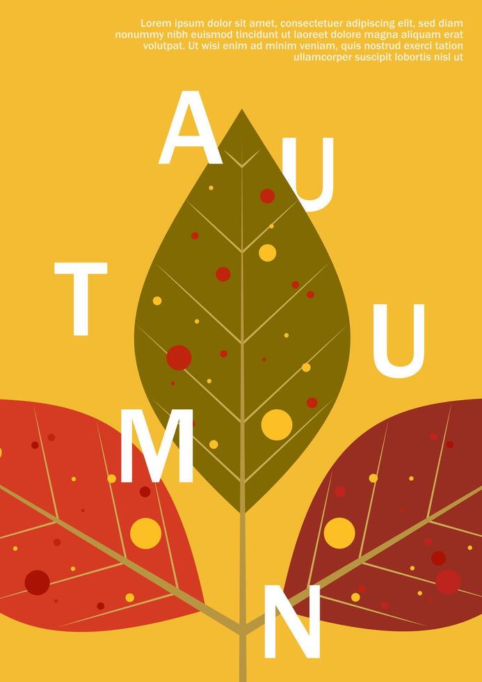 Autumn sale banner poster flyer cover card vector