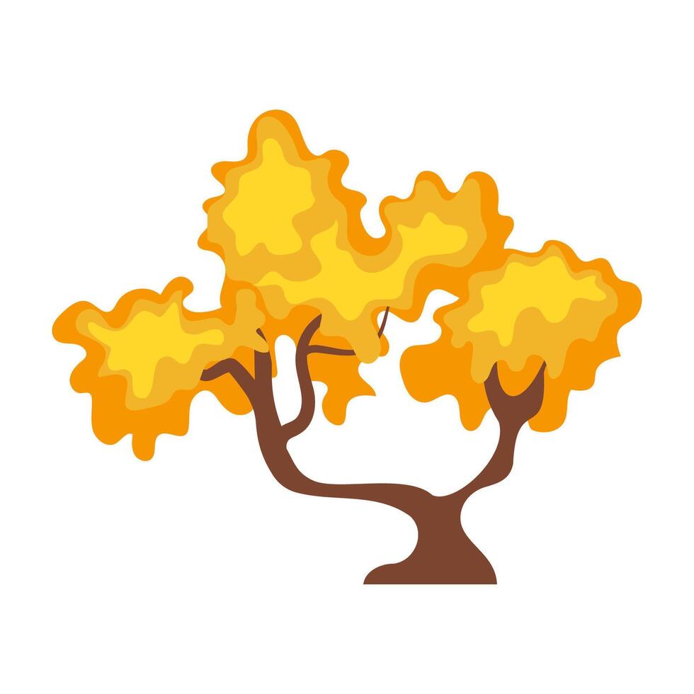Collection of flat style autumn tree symbols vector