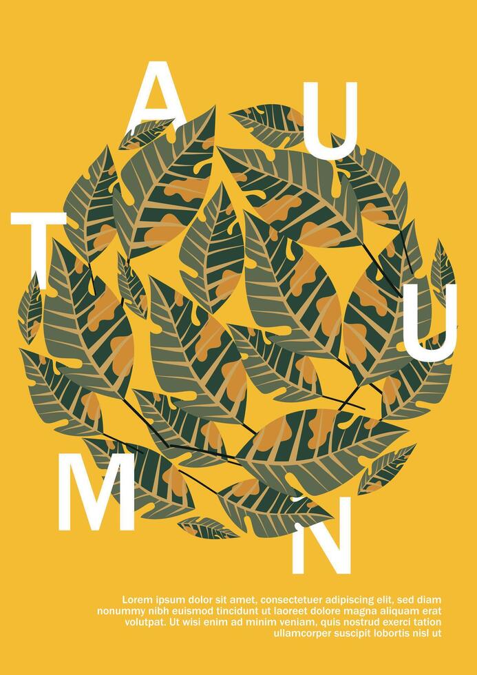 Hello autumn autumn patterns and simple sale banner poster flyer cover autumn card vector