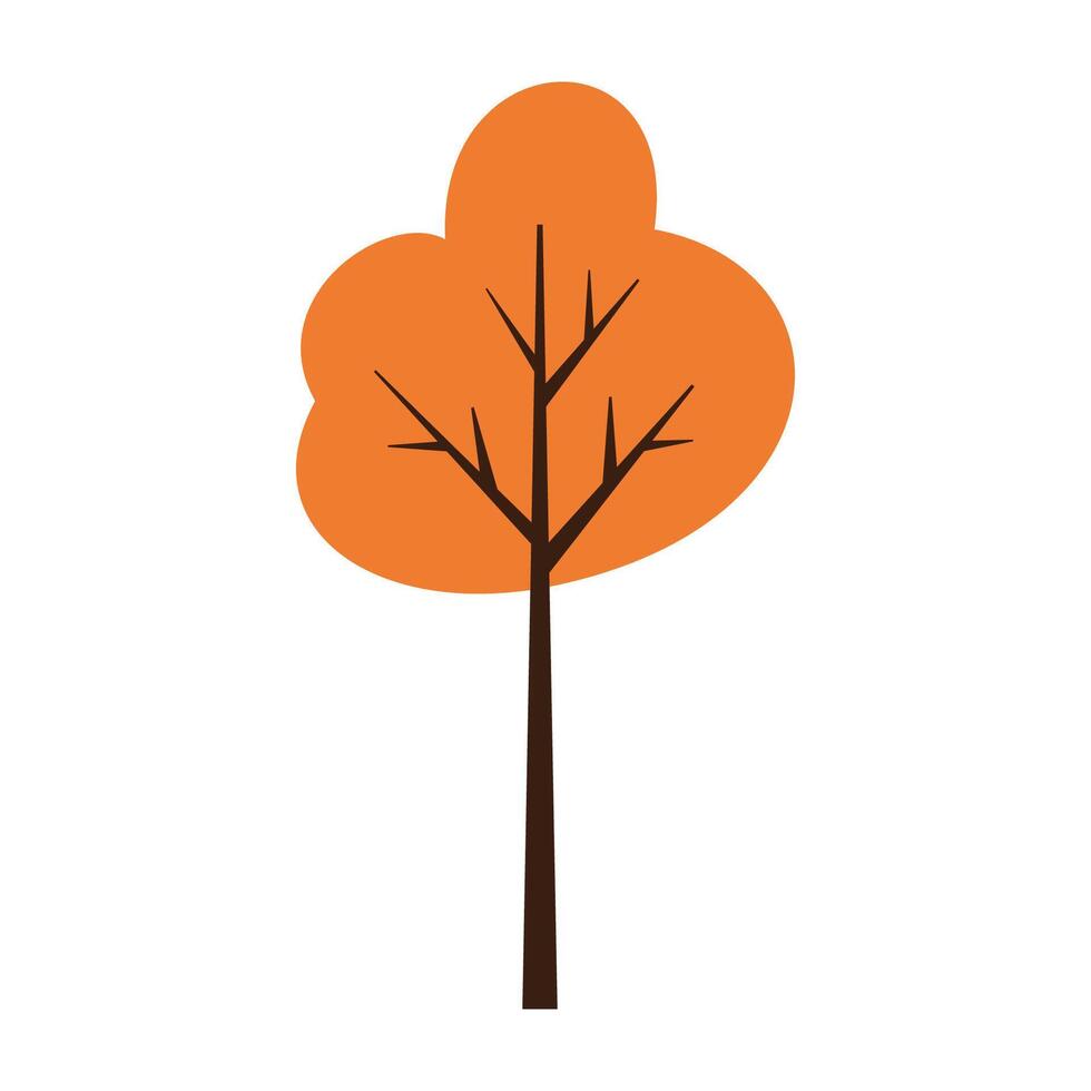Flat style autumn trees symbol collection vector
