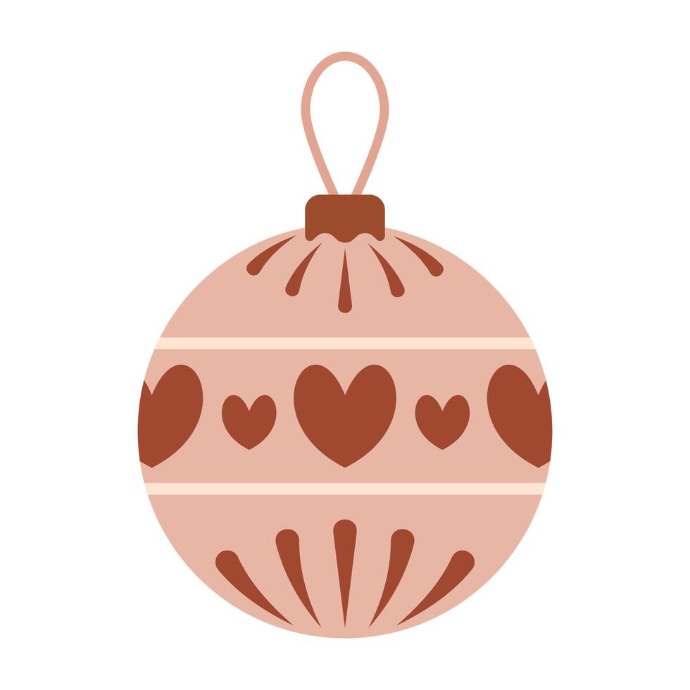 Vibrant set of Christmas tree ornaments in red green gold and pink colors vector