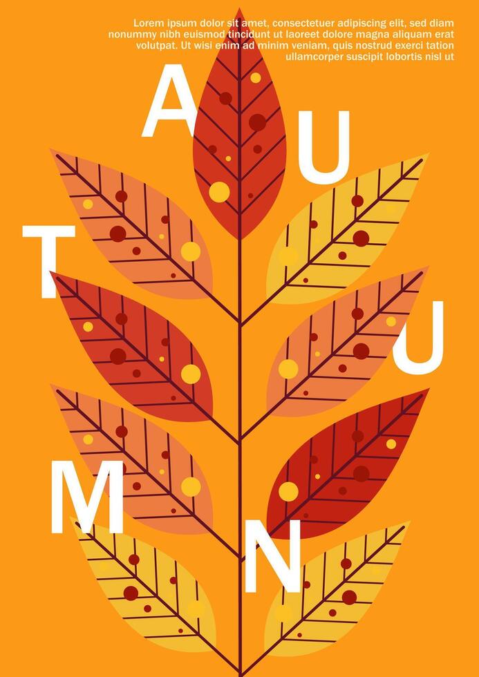 Autumn sale banner poster flyer cover autumn card vector