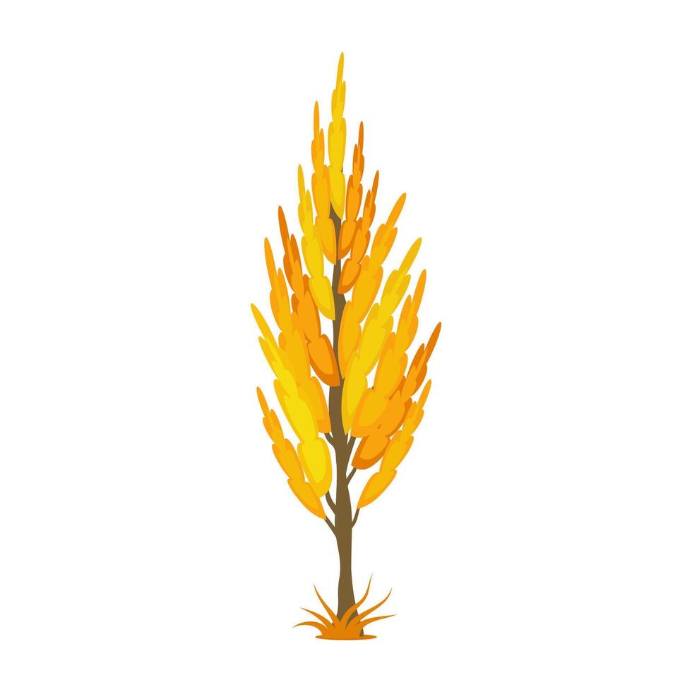 Collection of autumn tree symbols in flat style vector