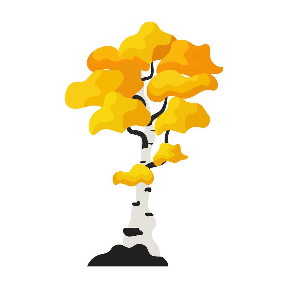 Autumn tree symbols in a flat style collection vector