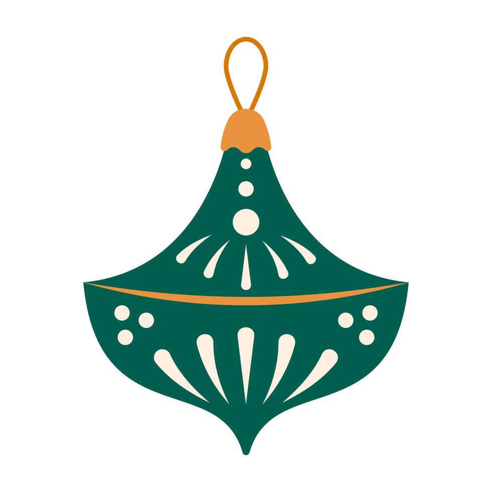 Set of colorful Christmas tree ornaments in red green gold and pink colors vector