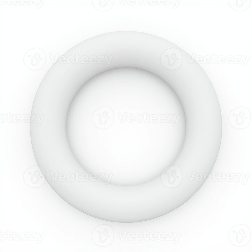 empty white lifebuoy isolated on white background photo
