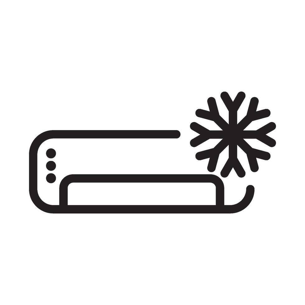 Air conditioner icon with snowflake sign cold meaning vector
