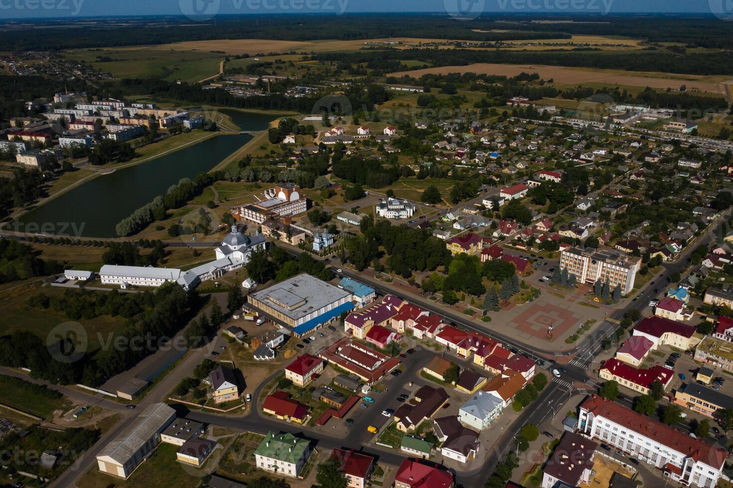 the Church of Saint Teresa of Avila is a Catholic Church in Shchuchin and the center of Shchuchin, Belarus.Old Church with monastic buildings in the city of Shchuchin.Europe photo
