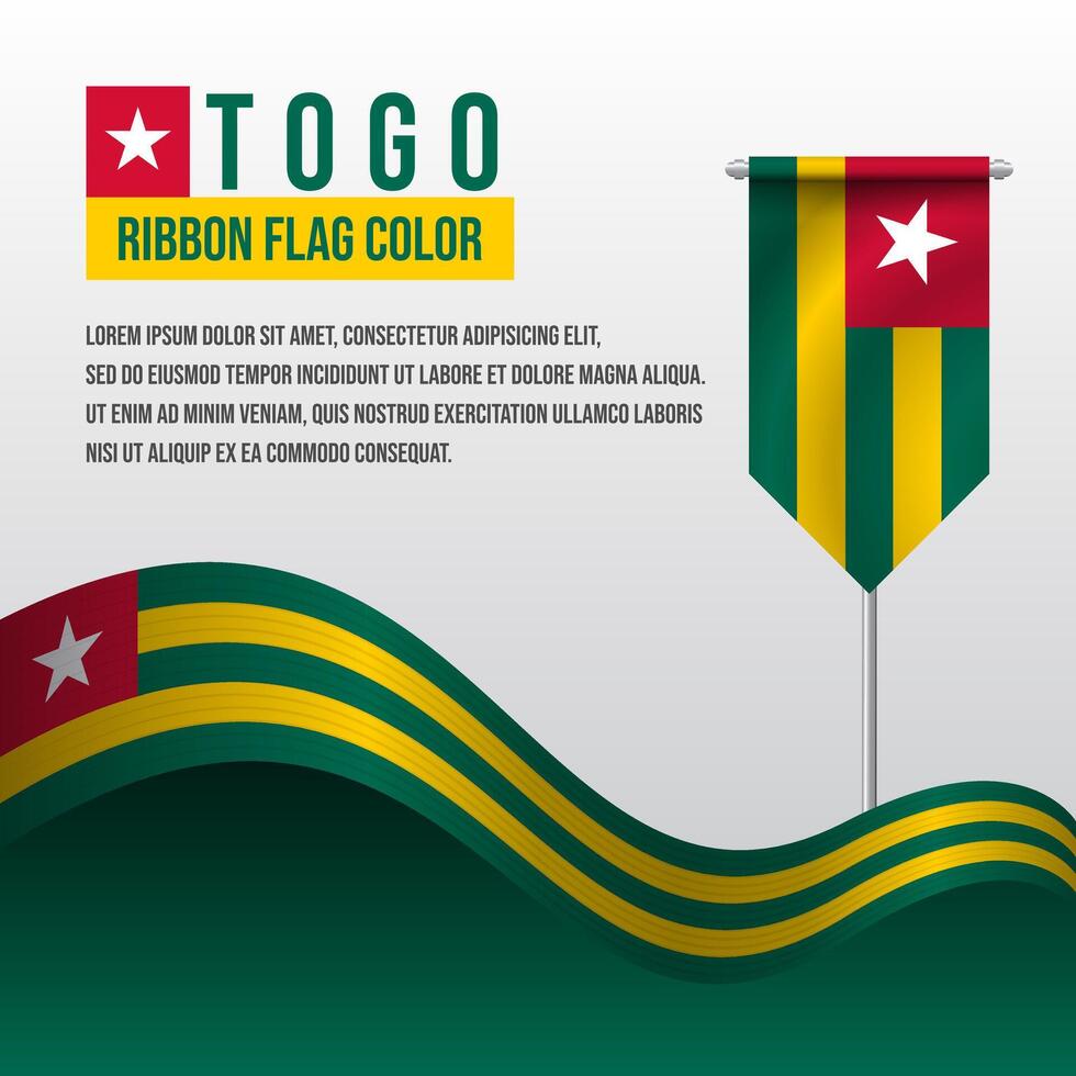 Togo ribbon flag with Pennant flag and decoration vector