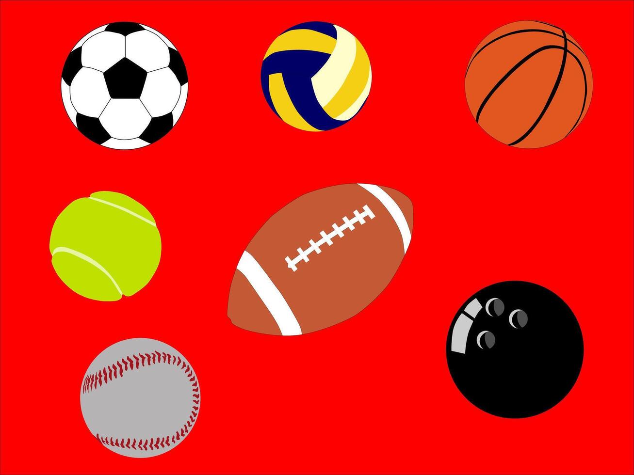 illustration of various balls for sports vector