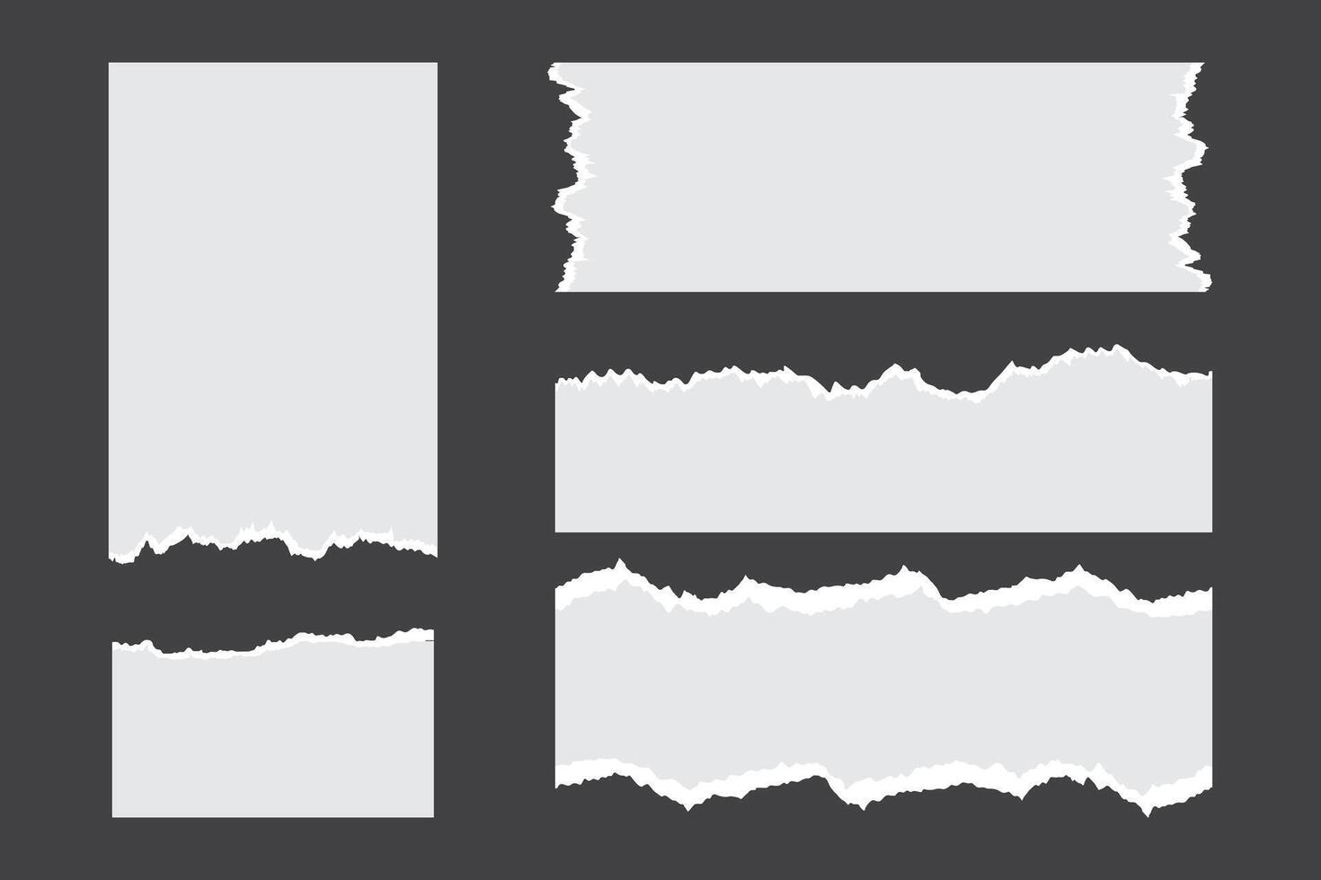 Set of torn ripped paper sheets vector