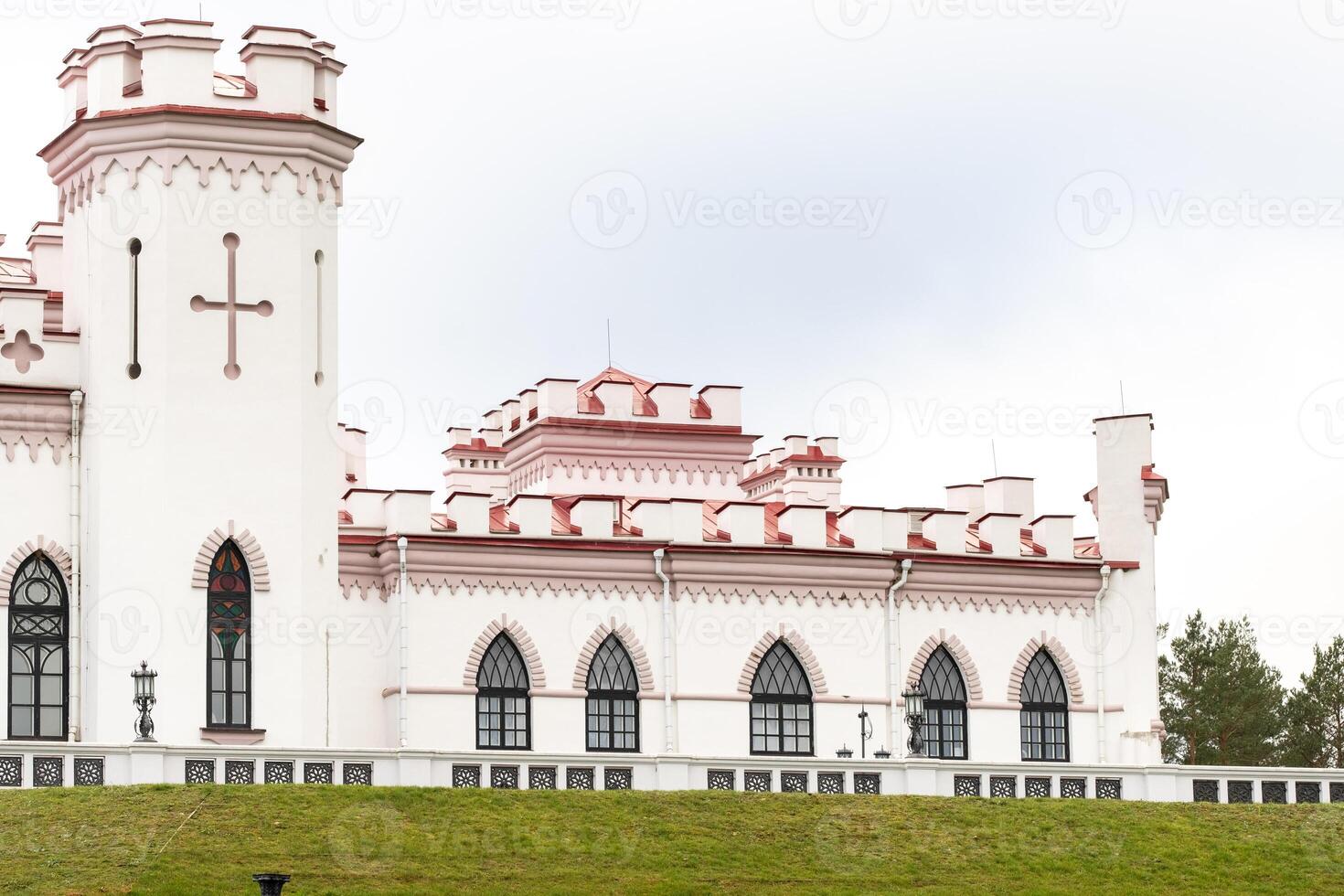 Puslovsky Palace. Autumn Kossovsky Castle in Belarus photo