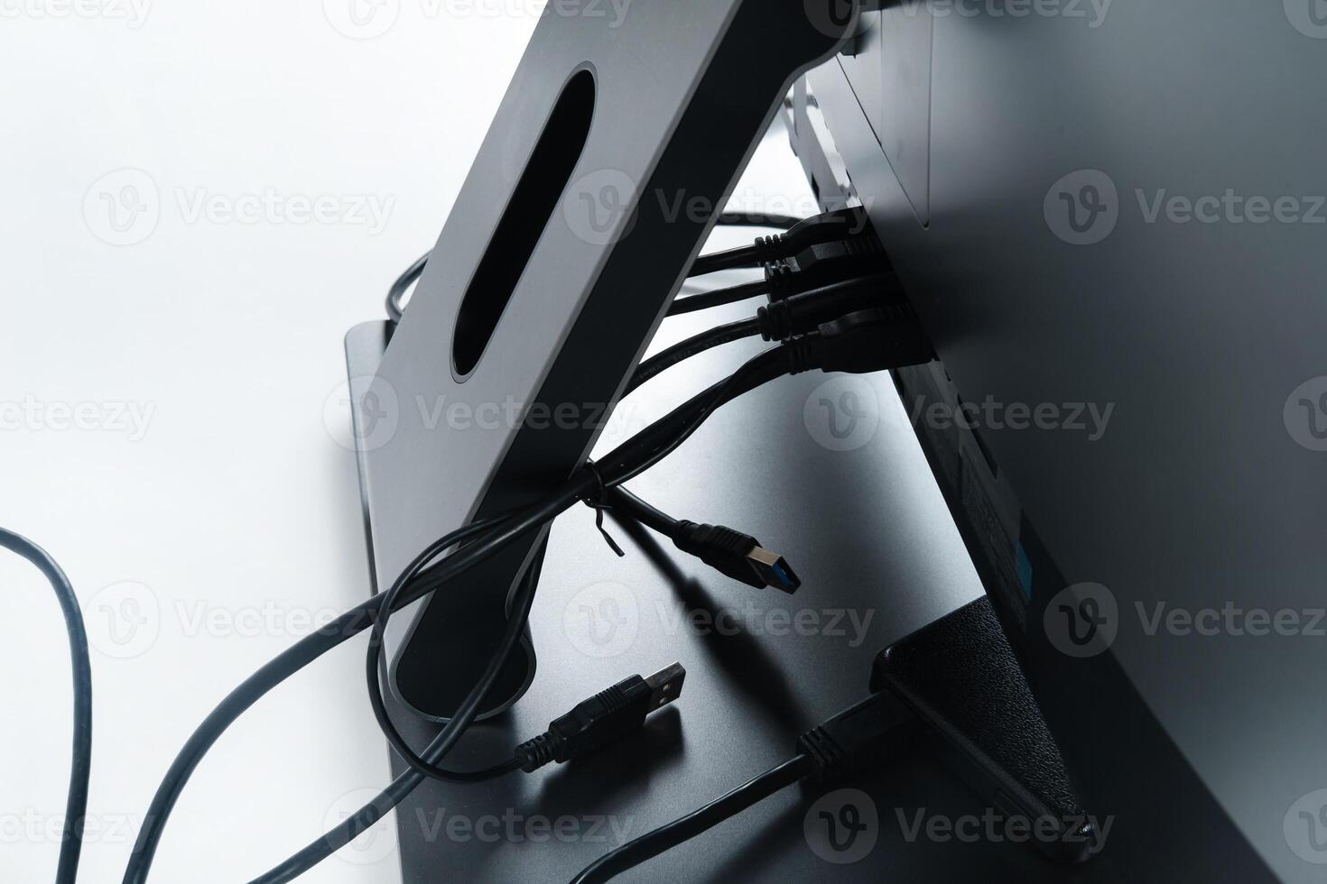 connect the back of the candy bar on a white background.A computer with multiple connections photo