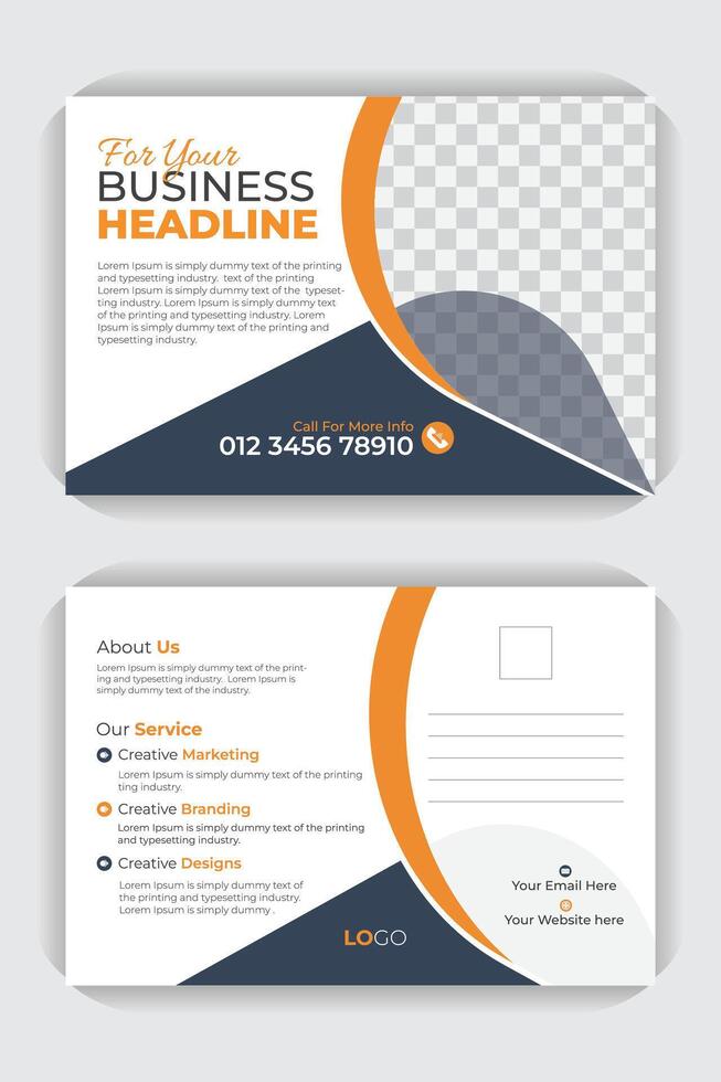 Simple and corporate style professional business postcard or EDDM template design. creative, modern, corporate, professional, business postcard design template vector