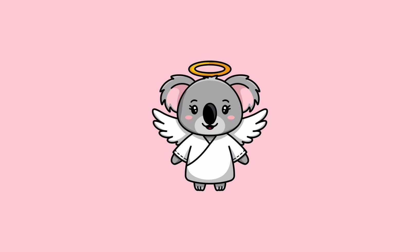 Koala dressed as an angel with wings and a halo vector