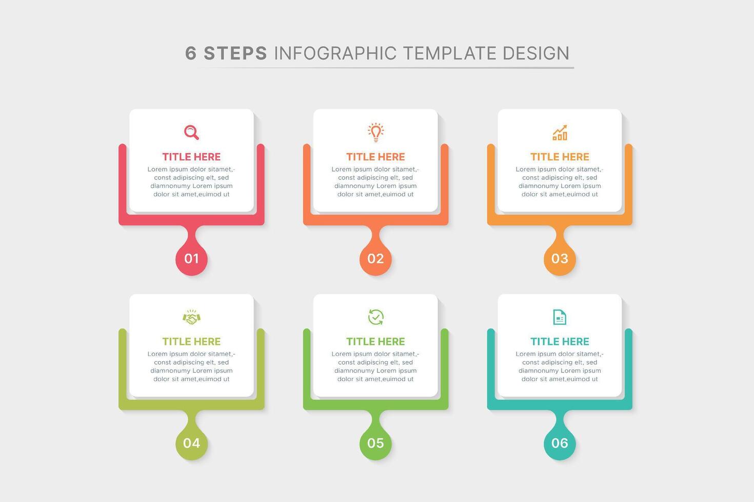 Modern Business Infographic Template Design with 6 Data Points vector