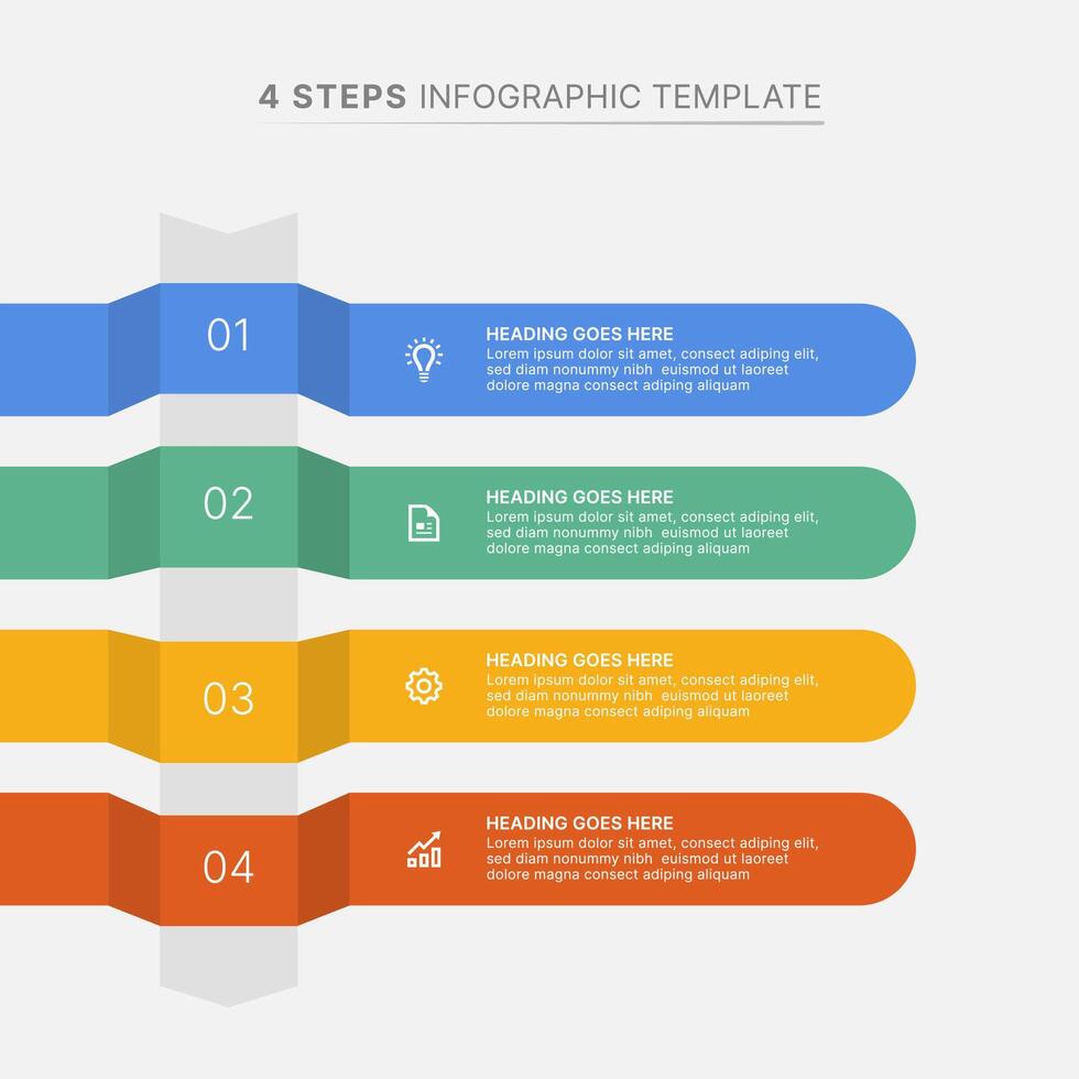 Simple and Clean Presentation Business Infographic Design Template with 4 Bar of Options vector