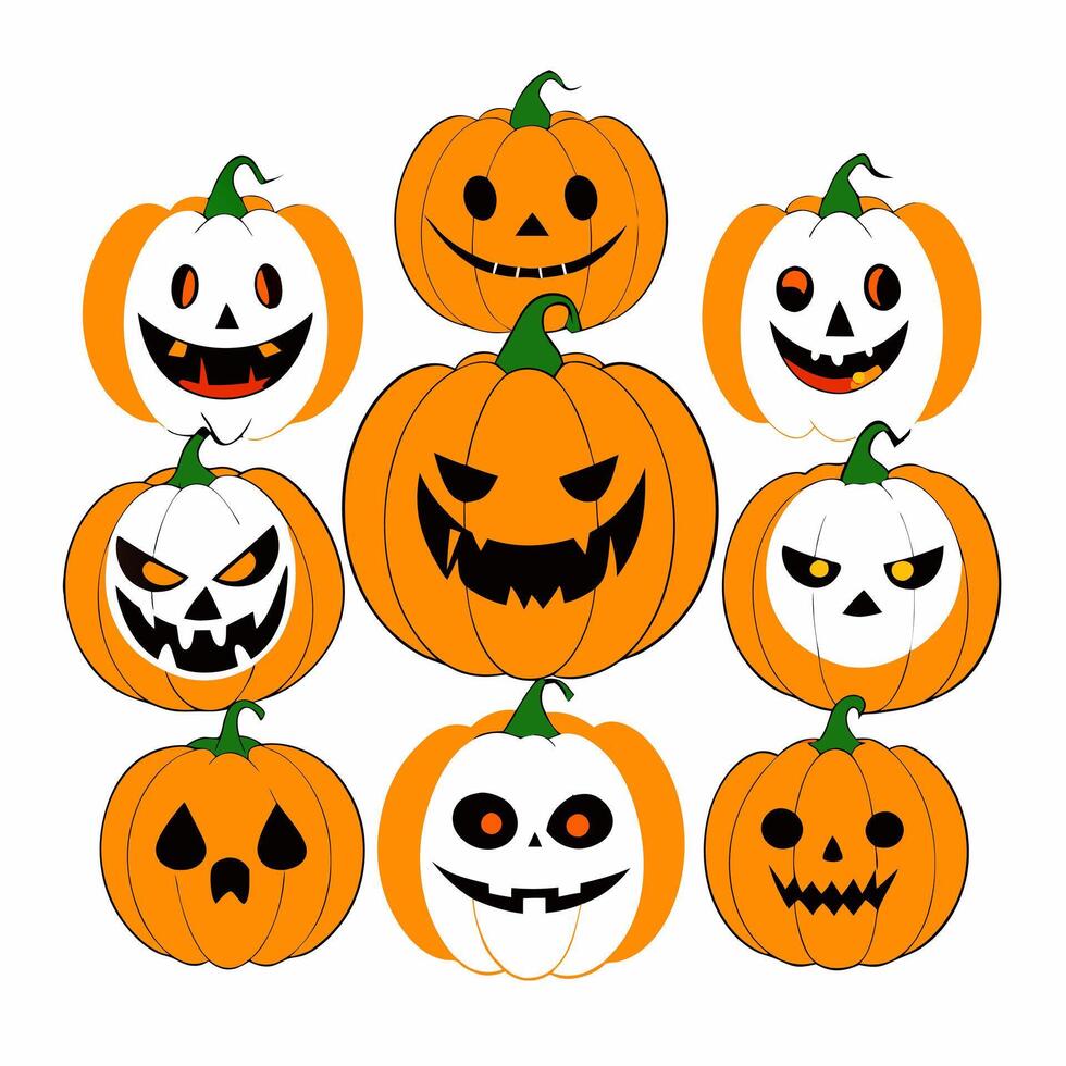 Halloween Pumpkin Face Design Simple and Spooky vector