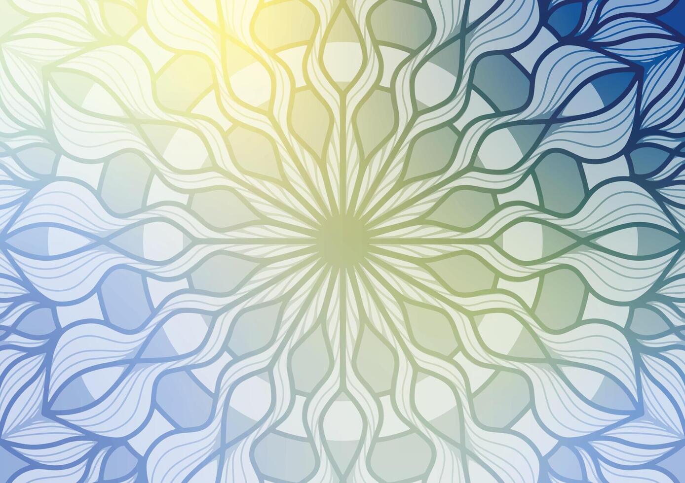 Blue light mandala line abstract geometry background vector