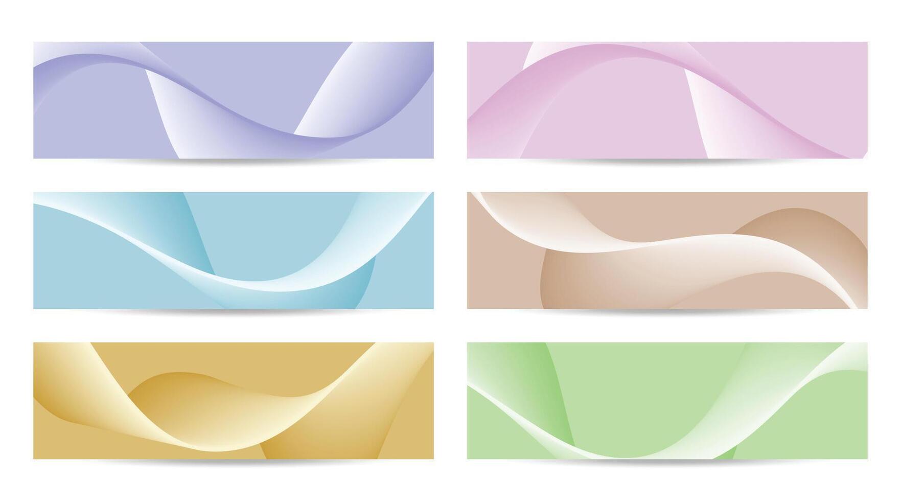 Soft art line curve colors set design elements headers vector