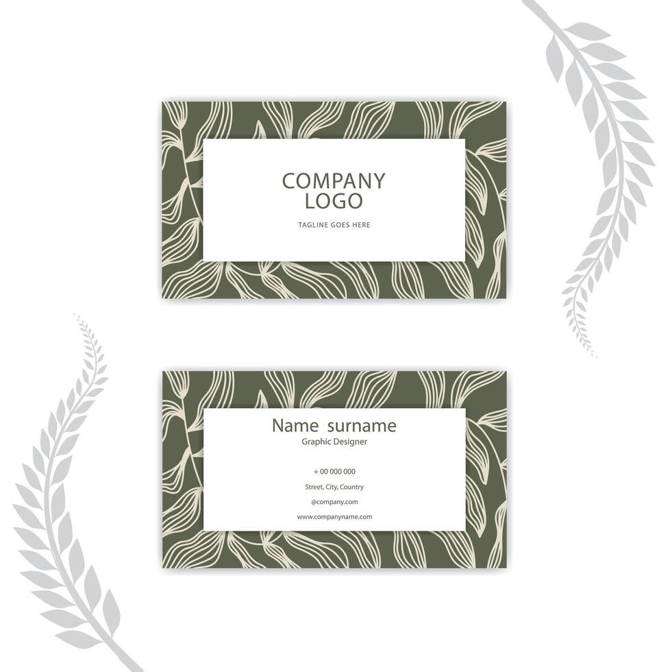 Print modern business card template. vector