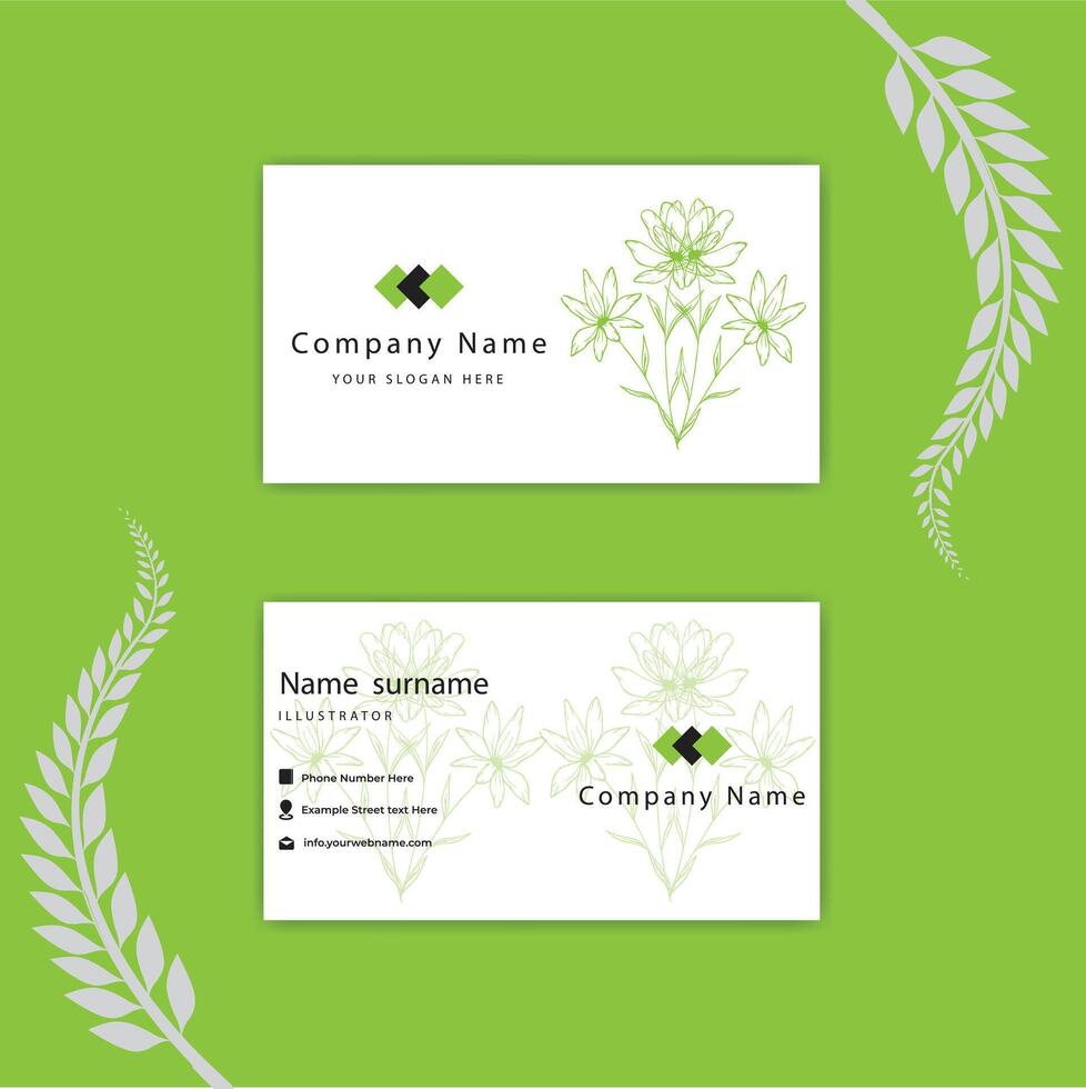 Print Beautiful business card template with nature concept. vector