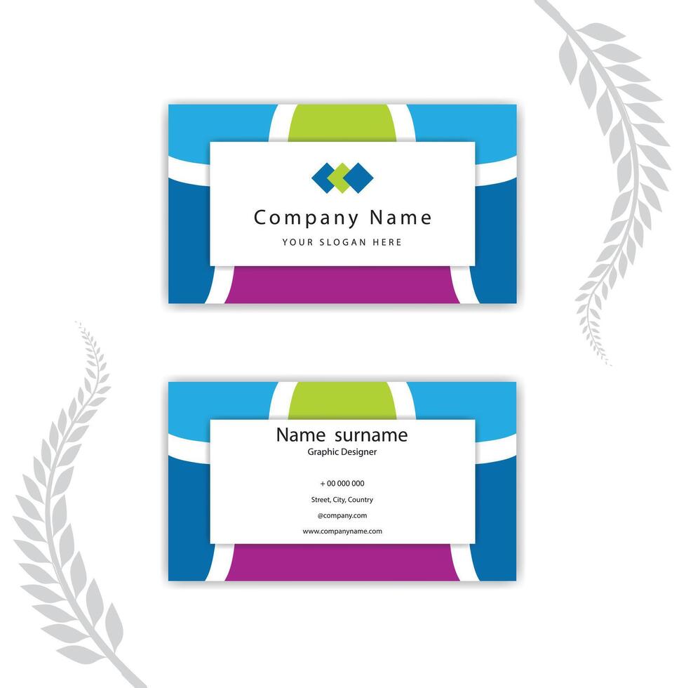 Print a colorful abstract business card. vector