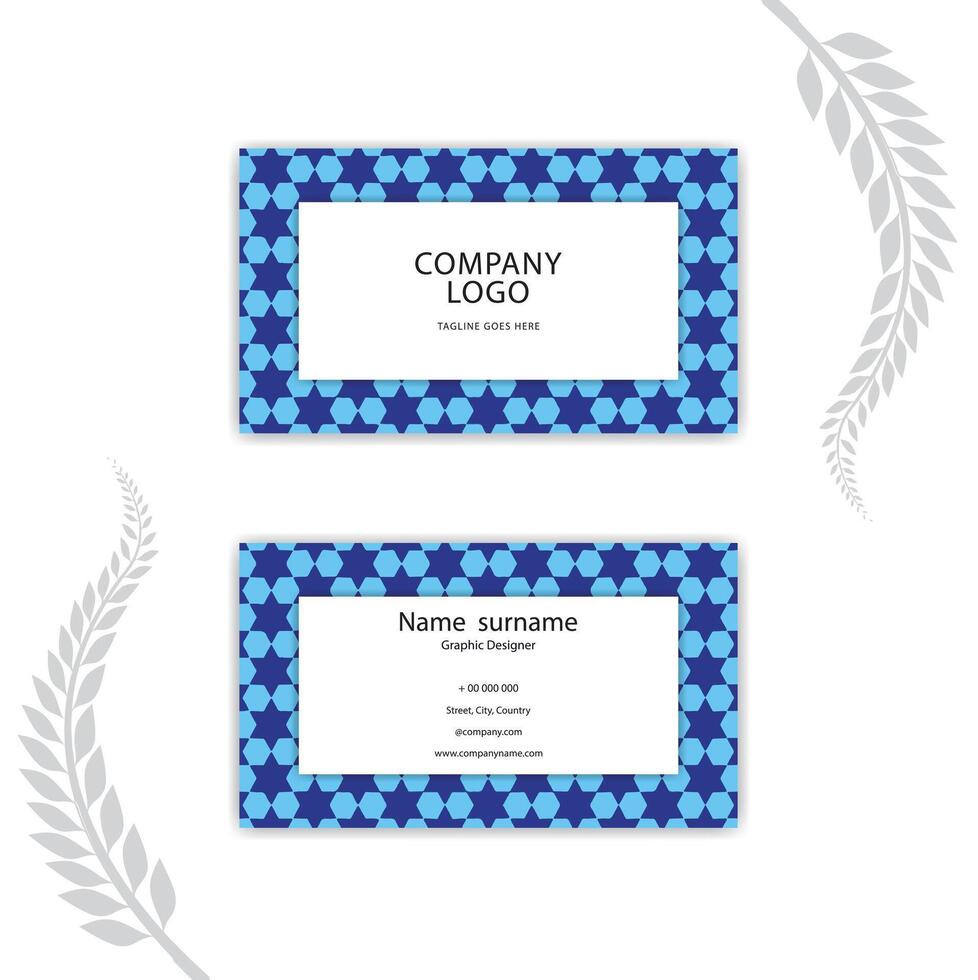 Print Dark blue shapes business card template. vector