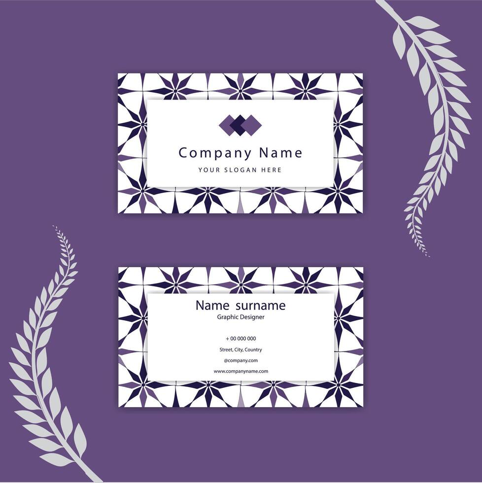 Print an Elegant business card template with flowers. vector