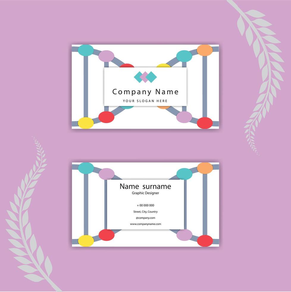 Print Stylish colorful business card design. vector