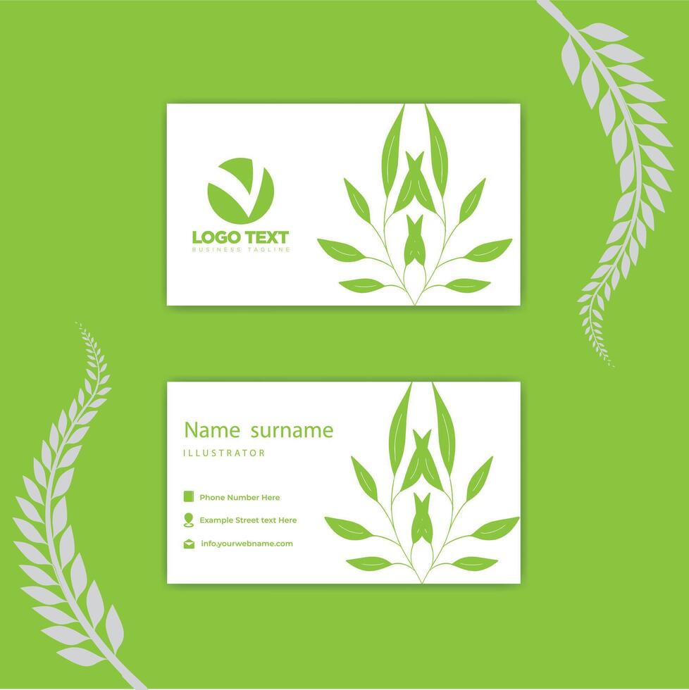 Print Modern business card with nature design. vector