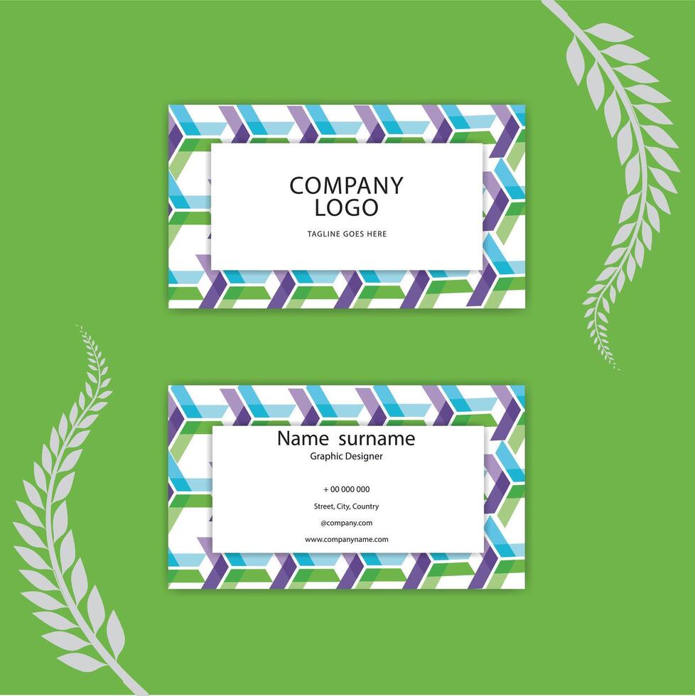 Print a Flat abstract business card template. vector